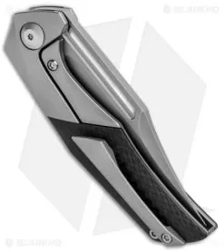 APurvis Blades Primordial Frame Lock Knife Ti/Carbon Fiber (3.25" Stonewash) -Knife Shop A Purvis Blades Primordial SW BHQ 90344 jr side