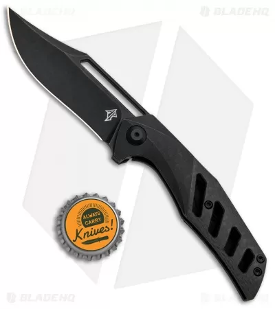 APurvis Blades Primordial Frame Lock Knife Ti/Carbon Fiber (3.25" Black SW) 4 APurvis Blades Primordial Frame Lock Knife Ti/Carbon Fiber (3.25" Black SW) - Image 4