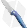 APurvis Blades Progeny Blue Titanium Frame Lock Flipper Knife (3.25" Stonewash)