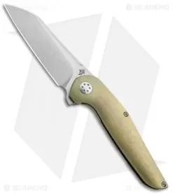 APurvis Blades Progeny Gold Titanium Frame Lock Flipper Knife (3.25" Stonewash)