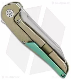 APurvis Blades Progeny Gold Titanium Frame Lock Flipper Knife (3.25" Stonewash) 6 APurvis Blades Progeny Gold Titanium Frame Lock Flipper Knife (3.25" Stonewash) -Knife Shop APurvis Blades Progeny Gold Ti FL SW BHQ 94409 jr side