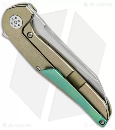 APurvis Blades Progeny Gold Titanium Frame Lock Flipper Knife (3.25" Stonewash) 3 APurvis Blades Progeny Gold Titanium Frame Lock Flipper Knife (3.25" Stonewash) - Image 3