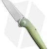 APurvis Blades Progeny Green Titanium Frame Lock Flipper Knife (3.25" Stonewash)