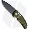 Hogue Knives EX-A01 Automatic Knife Drop Point Green Aluminum (3.5" Black Plain)