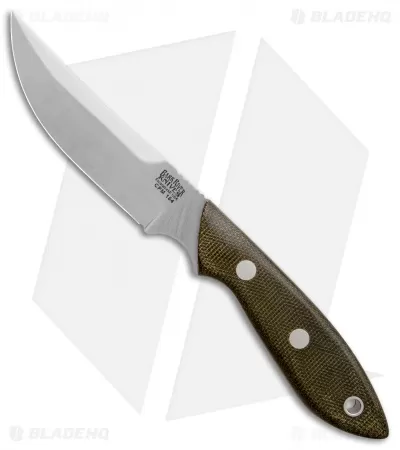 Bark River Adventurer Persian Fixed Blade Green Canvas Micarta (3.3" Satin) 1 Bark River Adventurer Persian Fixed Blade Green Canvas Micarta (3.3" Satin)