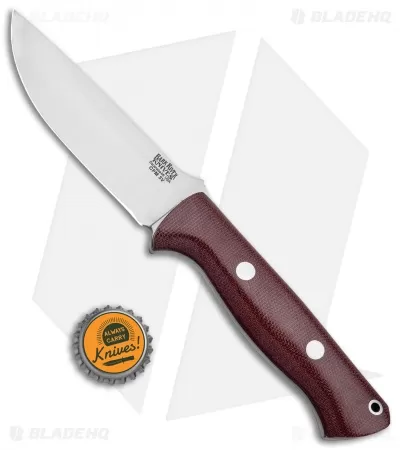 Bark River Bravo 1 Fixed Blade Knife Burgundy Canvas Micarta (4.25" 3V) 4 Bark River Bravo 1 Fixed Blade Knife Burgundy Canvas Micarta (4.25" 3V) - Image 4