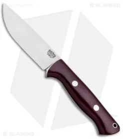 Bark River Bravo 1 Fixed Blade Knife Burgundy Canvas Micarta (4.25" Satin 3V)