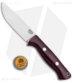 Bark River Bravo 1 Fixed Blade Knife Burgundy Canvas Micarta (4.25" Satin 3V) 7 Bark River Bravo 1 Fixed Blade Knife Burgundy Canvas Micarta (4.25" Satin 3V) -Knife Shop Bark River Bravo 1 3V Rampless Burgundy Satin BHQ 101509 jr bottlecap