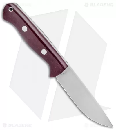 Bark River Bravo 1 Fixed Blade Knife Burgundy Canvas Micarta (4.25" Satin 3V) 2 Bark River Bravo 1 Fixed Blade Knife Burgundy Canvas Micarta (4.25" Satin 3V) - Image 2