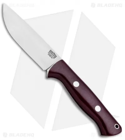 Bark River Bravo 1 Fixed Blade Knife Burgundy Canvas Micarta (4.25" Satin 3V) 1 Bark River Bravo 1 Fixed Blade Knife Burgundy Canvas Micarta (4.25" Satin 3V)