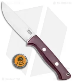 Bark River Bravo 1 Field Fixed Blade Knife Burgundy Canvas Micarta (4.25" Satin) -Knife Shop Bark River Bravo 1 Field Burgundy Canvas Micarta Satin BA07112MBUC BHQ 86243 jr bottlecap