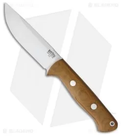 Bark River Bravo 1 Field Fixed Blade Knife Natural Canvas Micarta (4.25" Satin)