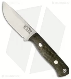 Bark River Bravo Micro Fixed Blade Knife Green Canvas Micarta (2.25" Elmax)