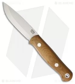 Bark River Bushcrafter Fixed Blade Natural Canvas Micarta (3.875" Satin CPM-154)