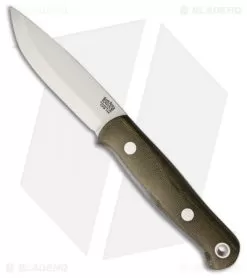 Bark River Bushcrafter Fixed Blade Green Canvas Micarta (3.875" Satin CPM-154)