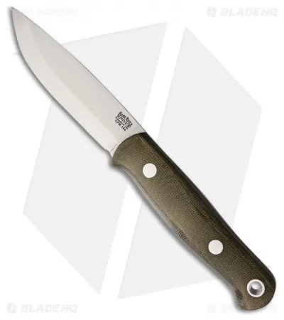 Bark River Bushcrafter Fixed Blade Green Canvas Micarta (3.875" Satin CPM-154) 1 Bark River Bushcrafter Fixed Blade Green Canvas Micarta (3.875" Satin CPM-154)