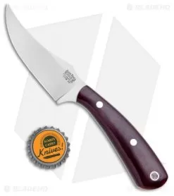 Bark River Fingerling Fixed Blade Knife Red Canvas Micarta (3.25" Satin) -Knife Shop Bark River Fingerling Burgandy Canvas Micarta Satin BA01052MBU BHQ 100589 jr bottlecap