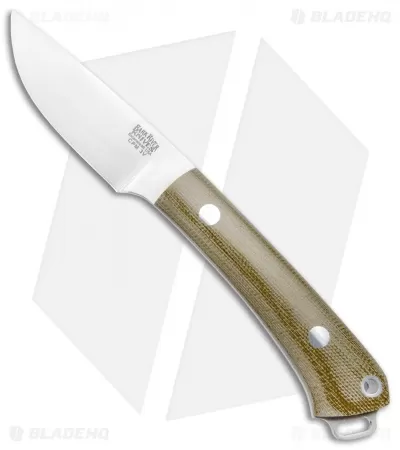 Bark River Mini Fox River Green Canvas Micarta Fixed Blade Knife (2.9" Satin 3V) 1 Bark River Mini Fox River Green Canvas Micarta Fixed Blade Knife (2.9" Satin 3V)