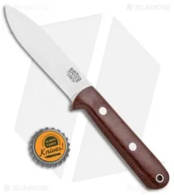 Bark River Mini Kephart Fixed Blade Knife Natural Canvas Micarta (3.63" Satin) -Knife Shop Bark River Mini Kephart Natural Canvas Micarta Satin BA08023MNC BHQ 96271 jr bottlecap