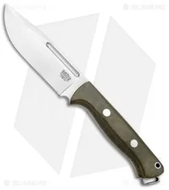 Bark River Squad Leader Fixed Blade Knife Green Micarta (4.6" Satin 3V)