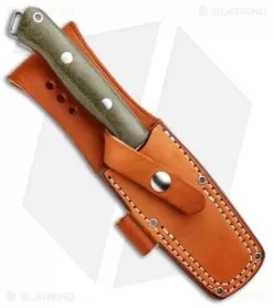 Bark River Squad Leader Fixed Blade Knife Green Micarta (4.6" Satin 3V) 6 Bark River Squad Leader Fixed Blade Knife Green Micarta (4.6" Satin 3V) -Knife Shop Bark River Squad Leader II Green Micarta Satin BA07222MGC BHQ 97455 jr sheath