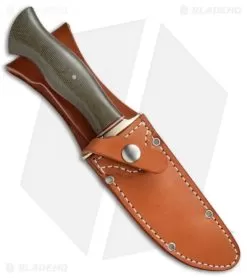 Bark River Vest Pocket Bowie C Fixed Blade Knife Green Micarta (5.375" Satin) -Knife Shop Bark River Vest Pocket Bowie C Micarta Green BA09115MGC BHQ 52834 jr sheath