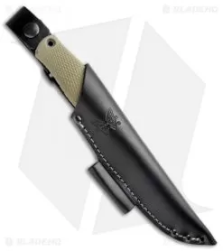 Benchmade 202 Leuku Fixed Blade Knife Ranger Green (5.19" Satin CPM-3V) -Knife Shop Benchmade 202 Leuku Ranger Green Satin BHQ 111298 jr sheath