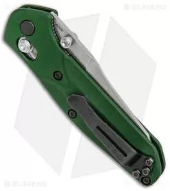 Benchmade 945 Mini Osborne AXIS Lock Knife Green (2.9" Satin) -Knife Shop Benchmade 945 Mini Osborne AXIS Lock Green Satin BHQ 118558 jr side