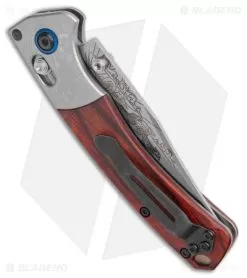 Benchmade Artist Series Mini Crooked River Pheasant AXIS Lock Knife (3.4" SW) -Knife Shop Benchmade ARtist Series Mini Crooked River Knife Ringneck Pheasant BHQ 174399 jr side