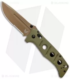 Benchmade Adamas AXIS Lock Knife Olive G-10 (3.8" FE Serr) 275SFE-2