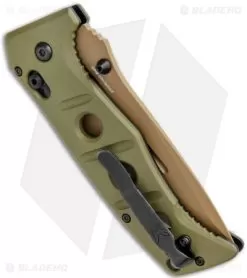 Benchmade Adamas AXIS Lock Knife Olive G-10 (3.8" FE Serr) 275SFE-2 -Knife Shop Benchmade Adamas AXIS Lock Olive G 10 FE Serr 275SFE 2 BHQ 118563 jr side