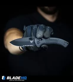 Benchmade Aileron AXIS Lock Knife Black G-10 (3.45" Black Serr) 737SBK -Knife Shop Benchmade Aileron AXIS Lock Knife Black G 10 Black Serr 737SBK BHQ88739 kp operator in hand web