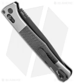 Benchmade Auto Fact AXIS Lock Knife Aluminum/CF (4" Black DLC) 4170BK -Knife Shop Benchmade Auto Fact AXIS Lock Aluminum CF Black DLC 4170BK BHQ 118572 jr side