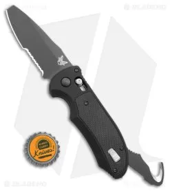 Benchmade Triage Automatic Knife Black (3.35" Black Serr) 9160SBK -Knife Shop Benchmade Auto Triage Auto Black Black Serr BHQ 20033 jr bottlecap