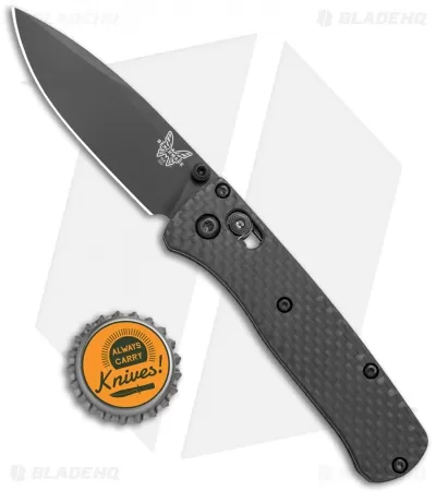 Flytanium Carbon Fiber Scales + Benchmade Mini Bugout Knife (2.8" Black) 4 Flytanium Carbon Fiber Scales + Benchmade Mini Bugout Knife (2.8" Black) - Image 4