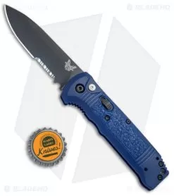 Benchmade 4400SBK-1 Casbah Automatic Knife Blue Grivory (3.4" Black Serr) -Knife Shop Benchmade Casbah Blue Grivory Black Serr 4400SBK 1 BHQ 51634 jr bottlecap 2