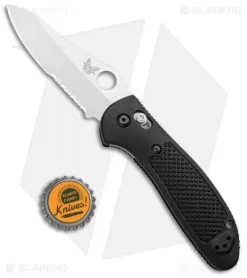 Benchmade Griptilian AXIS Lock Knife Black (3.45" Satin Serr) 550S-S30V -Knife Shop Benchmade Griptilian AXIS Lock Black Satin Serr 550S S30V BHQ 1151 jr bottlecap