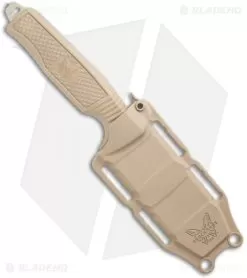 Benchmade H2O Fixed Blade Dive Knife Tan Santoprene (3.5" Tan Serr) 7 Benchmade H2O Fixed Blade Dive Knife Tan Santoprene (3.5" Tan Serr) -Knife Shop Benchmade H20 Fixed Blade Dive Tan 112SSN Tan Coated Serr BHQ 123893 jr sheath