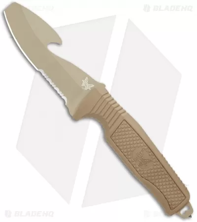 Benchmade H2O Fixed Blade Dive Knife Tan Santoprene (3.5" Tan Serr) 1 Benchmade H2O Fixed Blade Dive Knife Tan Santoprene (3.5" Tan Serr)