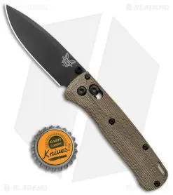 Flytanium Crossfade Green Canvas Micarta + Benchmade Mini Bugout Knife (3" BLK) -Knife Shop Benchmade Mini Bugout Flytanium Crossfade Green Canvas Micarta Black BHQ 138129 jr bottlecap