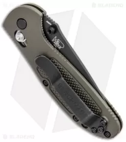Benchmade Mini Griptilian AXIS Lock Knife OD Green (2.91" Black Serr) S30V -Knife Shop Benchmade Mini Griptilian AXIS Lock Olive Drab Black Serr 556SBKOD S30V BHQ 2496 jr side