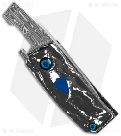 Benchmade Oeser Gold Class Tengu Tool Arctic Storm Fat CF (1.1" Dama) -Knife Shop Benchmade Oeser Tengu Tool White Black 1in Damasteel Multi Tool 602 211 BHQ 138208 td side