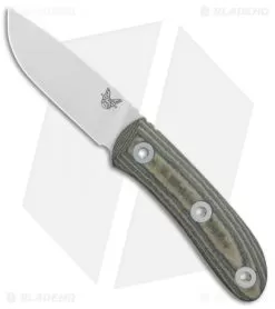 Benchmade Pardue Hunter Fixed Blade Knife OD Green Micarta (3.5" Satin) 15400