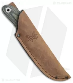 Benchmade Pardue Hunter Fixed Blade Knife OD Green Micarta (3.5" Satin) 15400 -Knife Shop Benchmade Pardue Hunter OD Green Micarta Satin BHQ 78768 er sheath