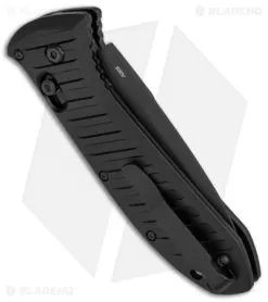 Benchmade 5700SBK Auto Presidio II Automatic Knife (3.7" Black Serr) -Knife Shop Benchmade Presidio II AXIS Black Serr Auto 5700SBK BHQ 51642 jr side