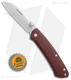 Benchmade Proper Slip Joint Knife Red G-10 (2.8" Satin) 319-1 -Knife Shop Benchmade Proper red G10 satin 319 1 BHQ 67754 er size