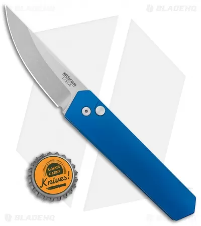 Boker Burnley Kwaiken Compact Automatic Knife Blue (3" Stonewash) Pro-Tech 4 Boker Burnley Kwaiken Compact Automatic Knife Blue (3" Stonewash) Pro-Tech - Image 4