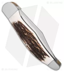 Boker Folding Hunter Pocket Knife Stag Bone (5.25" Satin) 110840ST 7 Boker Folding Hunter Pocket Knife Stag Bone (5.25" Satin) 110840ST -Knife Shop Boker Folding Hunter Pocket Knife 5in Stag Bone w Pouch BHQ 146733 td side