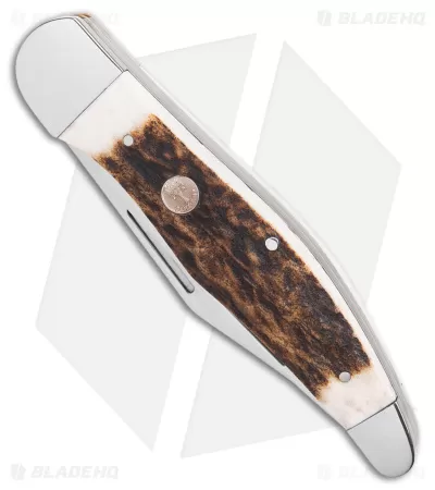 Boker Folding Hunter Pocket Knife Stag Bone (5.25" Satin) 110840ST 2 Boker Folding Hunter Pocket Knife Stag Bone (5.25" Satin) 110840ST - Image 2