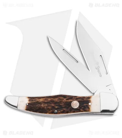 Boker Folding Hunter Pocket Knife Stag Bone (5.25" Satin) 110840ST 1 Boker Folding Hunter Pocket Knife Stag Bone (5.25" Satin) 110840ST
